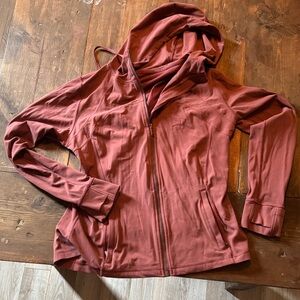 Women's Lulu Lemon Hooded Zip Jacket - Rust